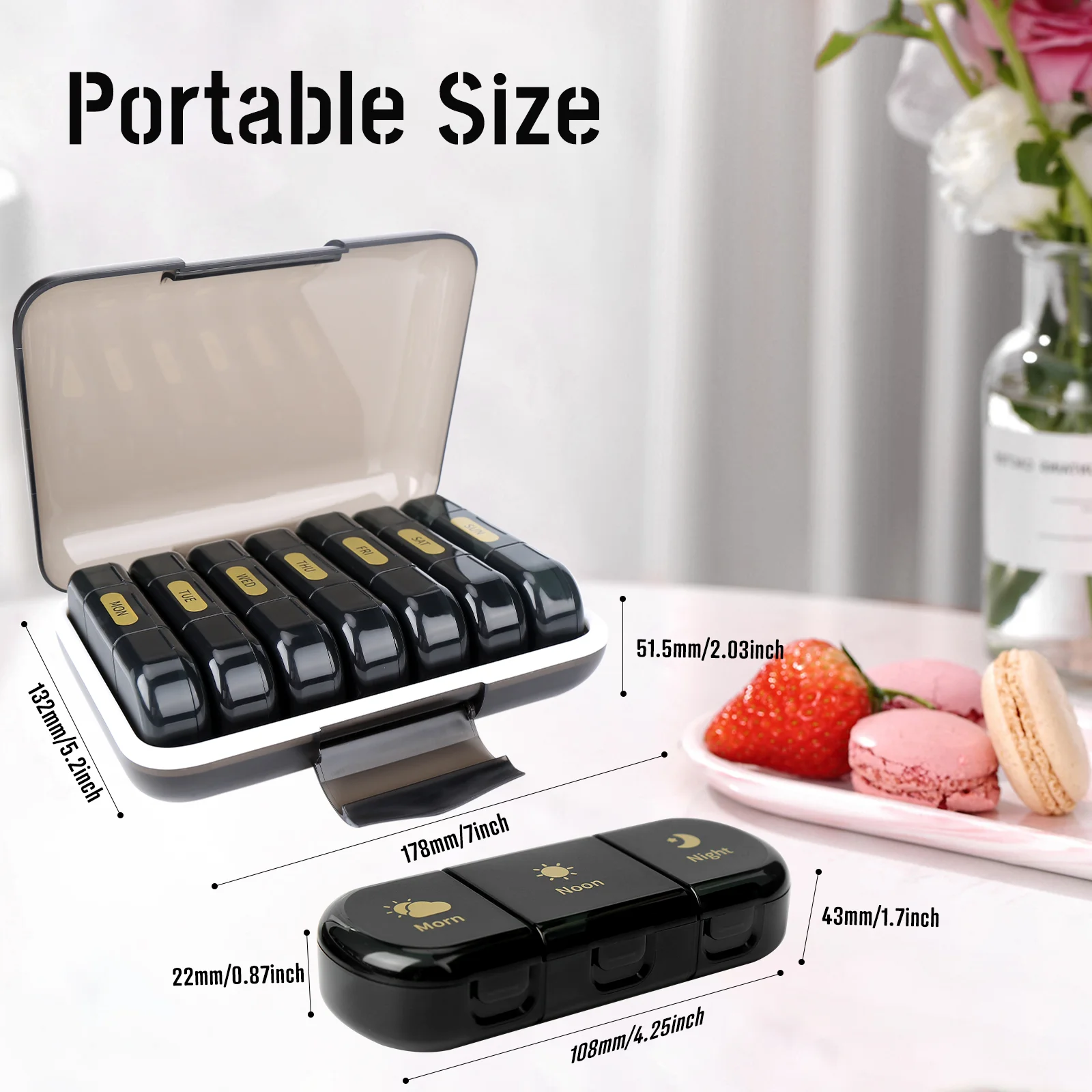 best sellers Food Grade 21 compartment travel 28 girds 7days Weekly Pill Box Case Organizer large pill container box
