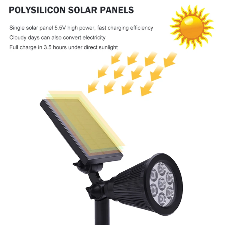 High Power Spike Pin Tree Landscape Garden Outdoor Waterproof IP44 3.7V Led Solar Spot Light