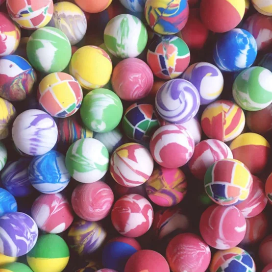 Cheap Mixed Color Stock 32mm 45mm machine Kids High Rubber Bounce Ball glitter bouncing ball