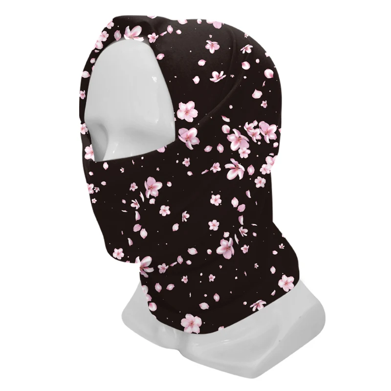 Multifunctional Peach Blossom Printed Bandana Outdoors Head Tube Seamless Face Bandana Neck Gaiter