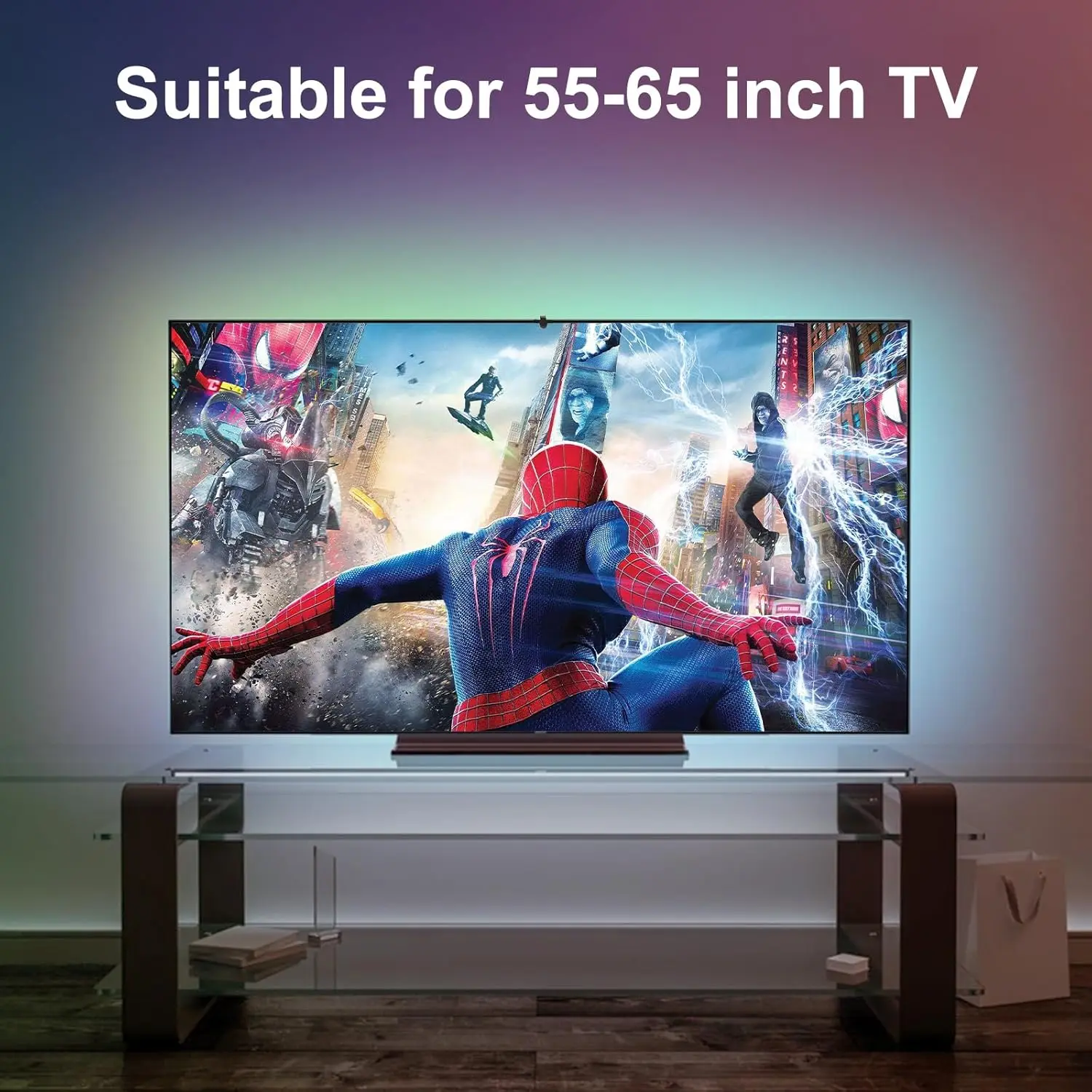 LED TV Backlight RGB IC LED Strip Light 5V USB Powered with APP Remote Control Color Sync TV Backlight Sync to Screen