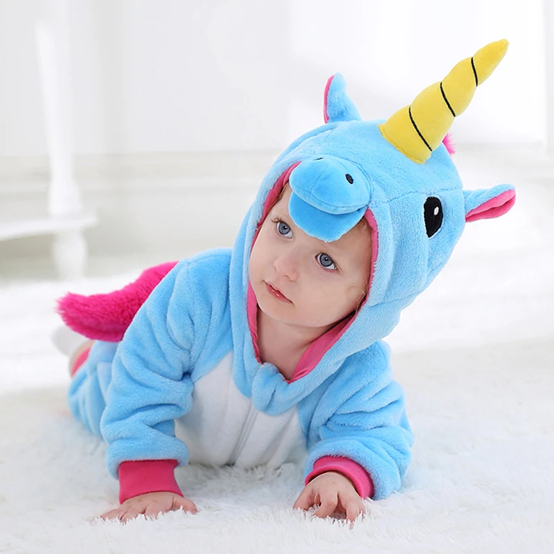 TONWHAR Wholesale kids halloween costume Romper Baby Warm Soft Animal Jumpsuit