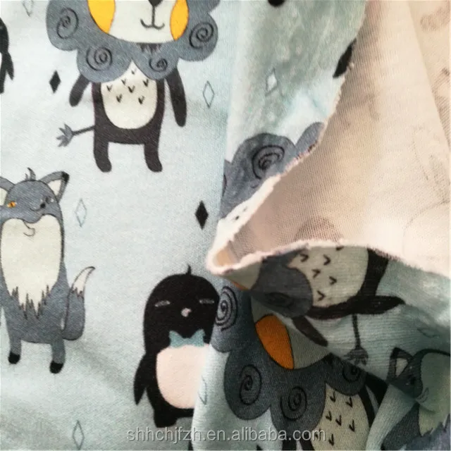 180gsm Organic Printed Cotton Interlock Knitting Oeko Certified Custom Printed Organic Cotton Jersey Knit Print Organic Cotton