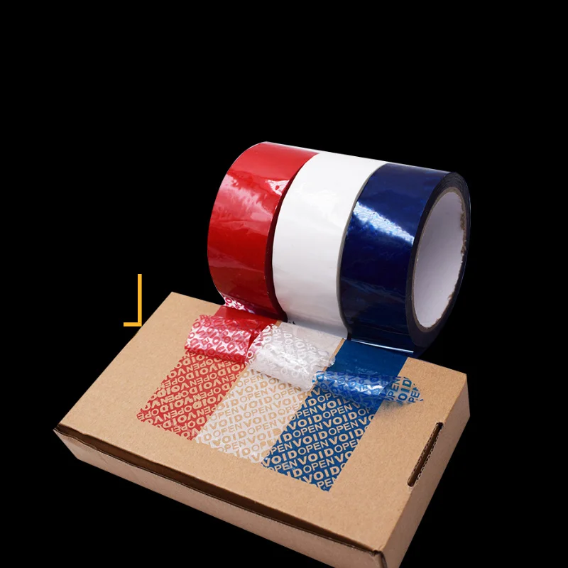 High Quality Custom Size Blue Transparent Open Void Tamper Evidence Proof Security Void Tape For Bottle Surrounding