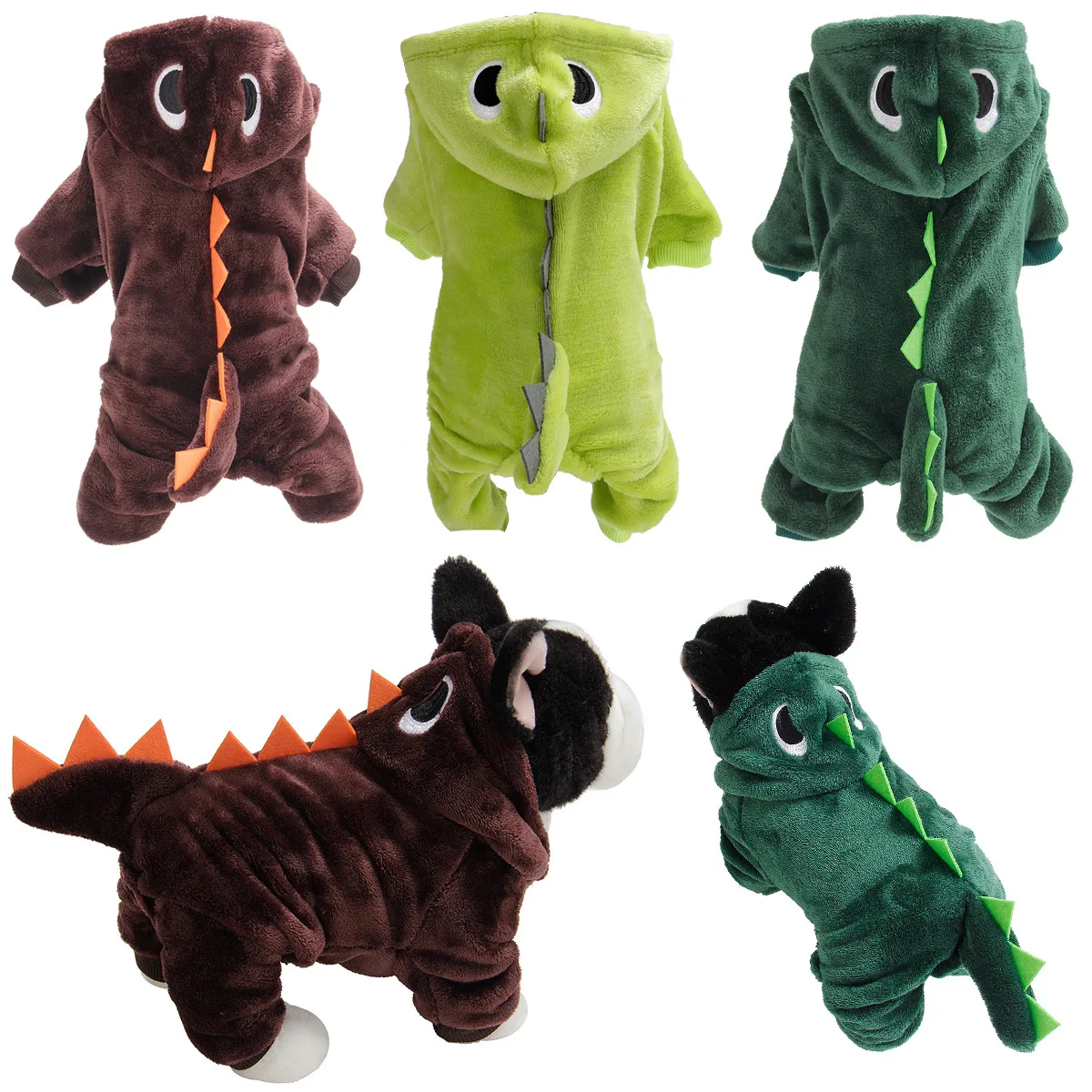 Dropshipping Cute French Bull Fashion Funny Flannel Coat Pajamas Spring Halloween Animal Dinosaur Costume Xs Small Dog Clothes