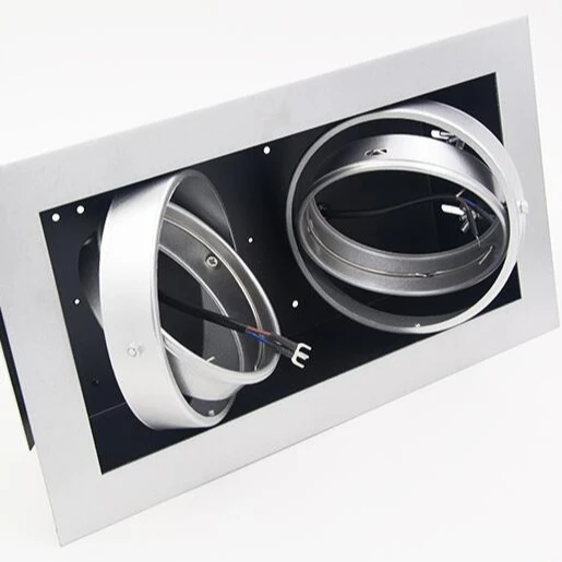 
Commercial Llighting LED Grille Light 2 Head Grille Downlight Adjustable Square Housings LED Spot Lights 