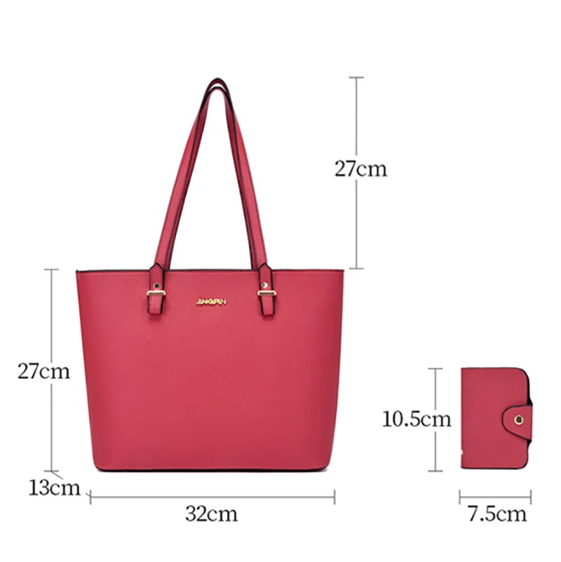 Trending PU leather shoulder women bag set for girls handbag sets 4 pieces lady hand bags