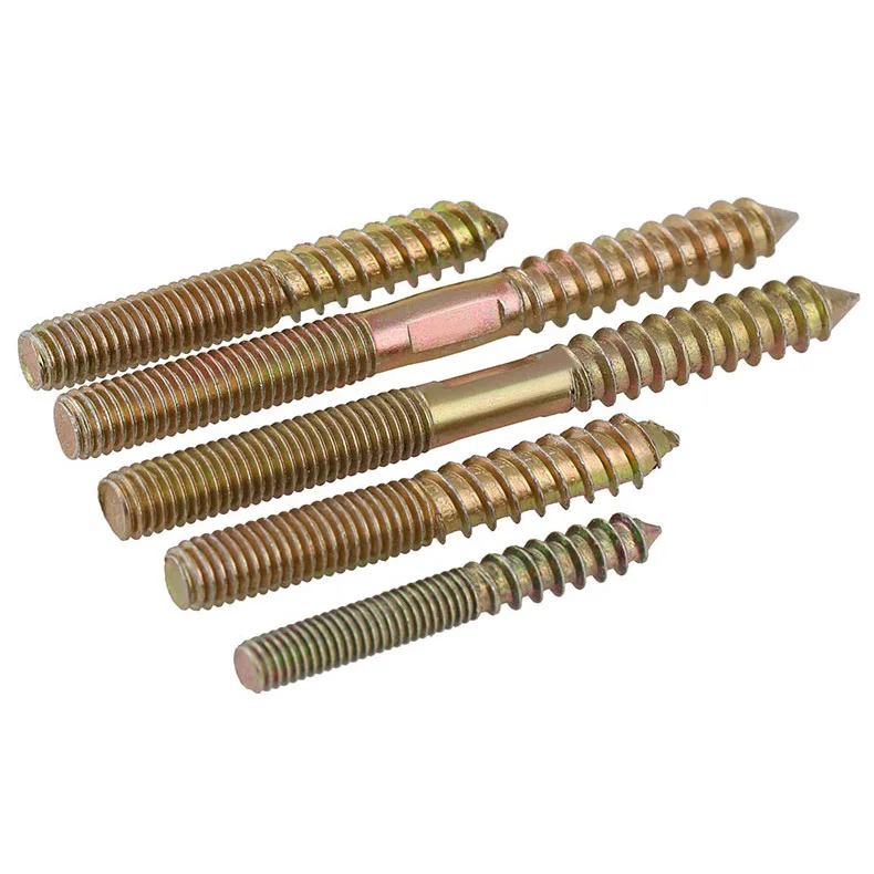 Zinc-plated Double-headed Teeth Self-tapping Hanger Bolt For Furniture Connection
