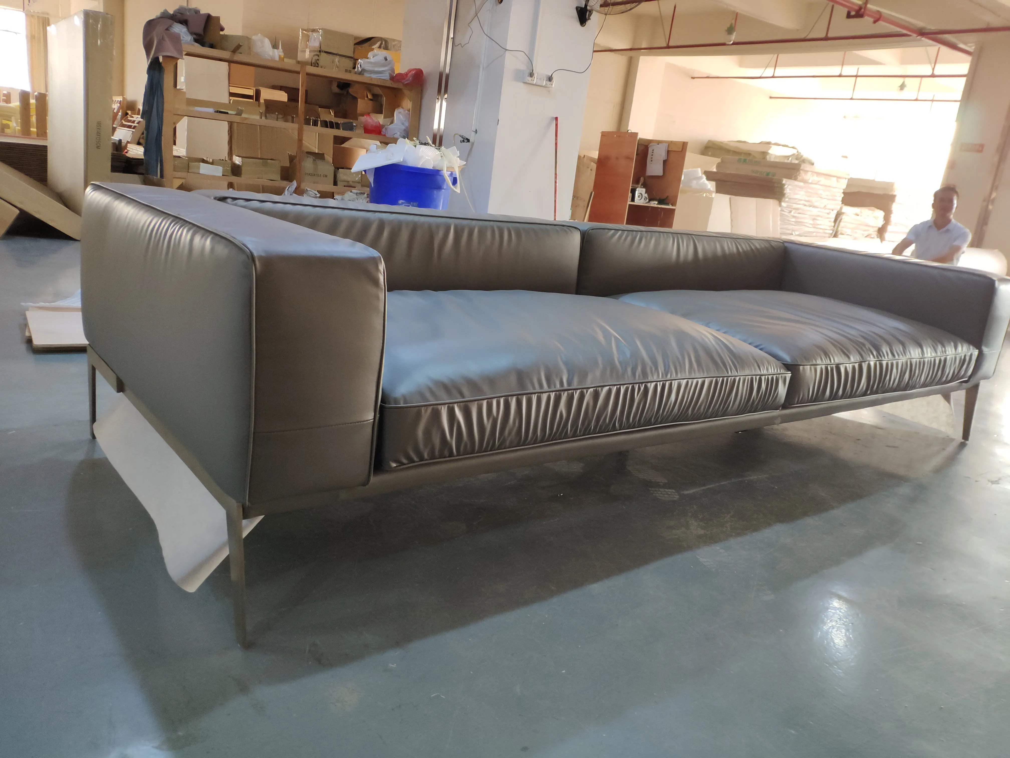 Global sofa набор мебели кожаный современный Четырехместный натуральный итальянский коричневый