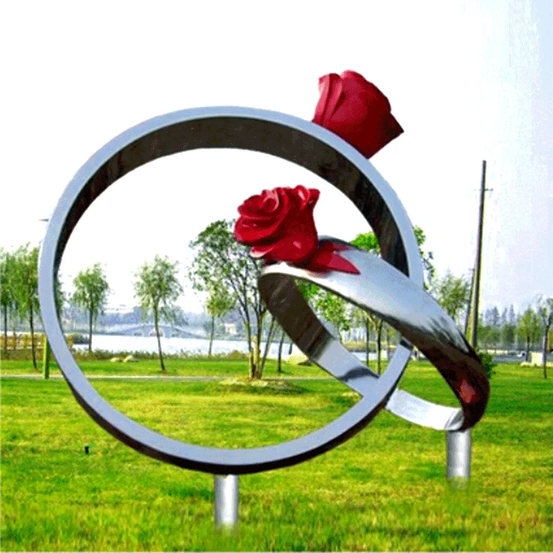 Outdoor waterproof jewellery engagement ring Love wedding Sculpture Creative Crafts garden landscape Decoration Ornaments Space