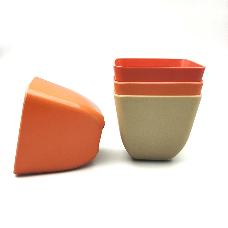 
Wholesale biodegradable bamboo fiber plastic flower pot succulent plant pot 