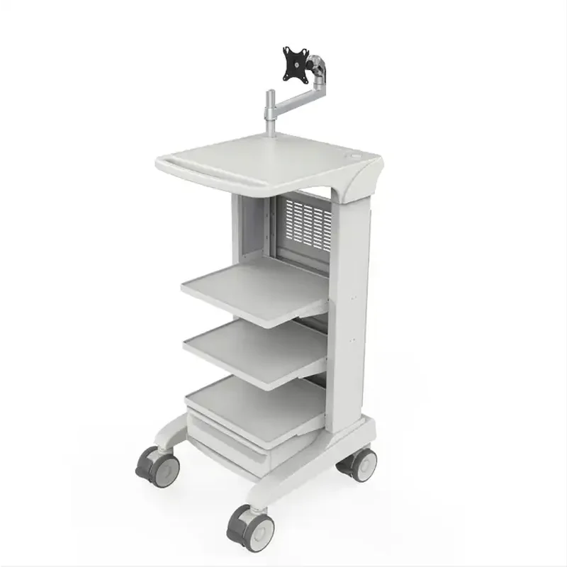 Customizable endoscopic cart endoscope trolley cart with Aluminium alloy frame Clean mute wheel for medical diagnosis use