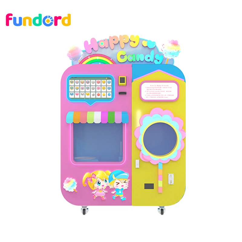 Fundord Intelligent Candy Flower Floss Vending Machine Robot Business automatic Cotton Candy Machine With Touch Advertising