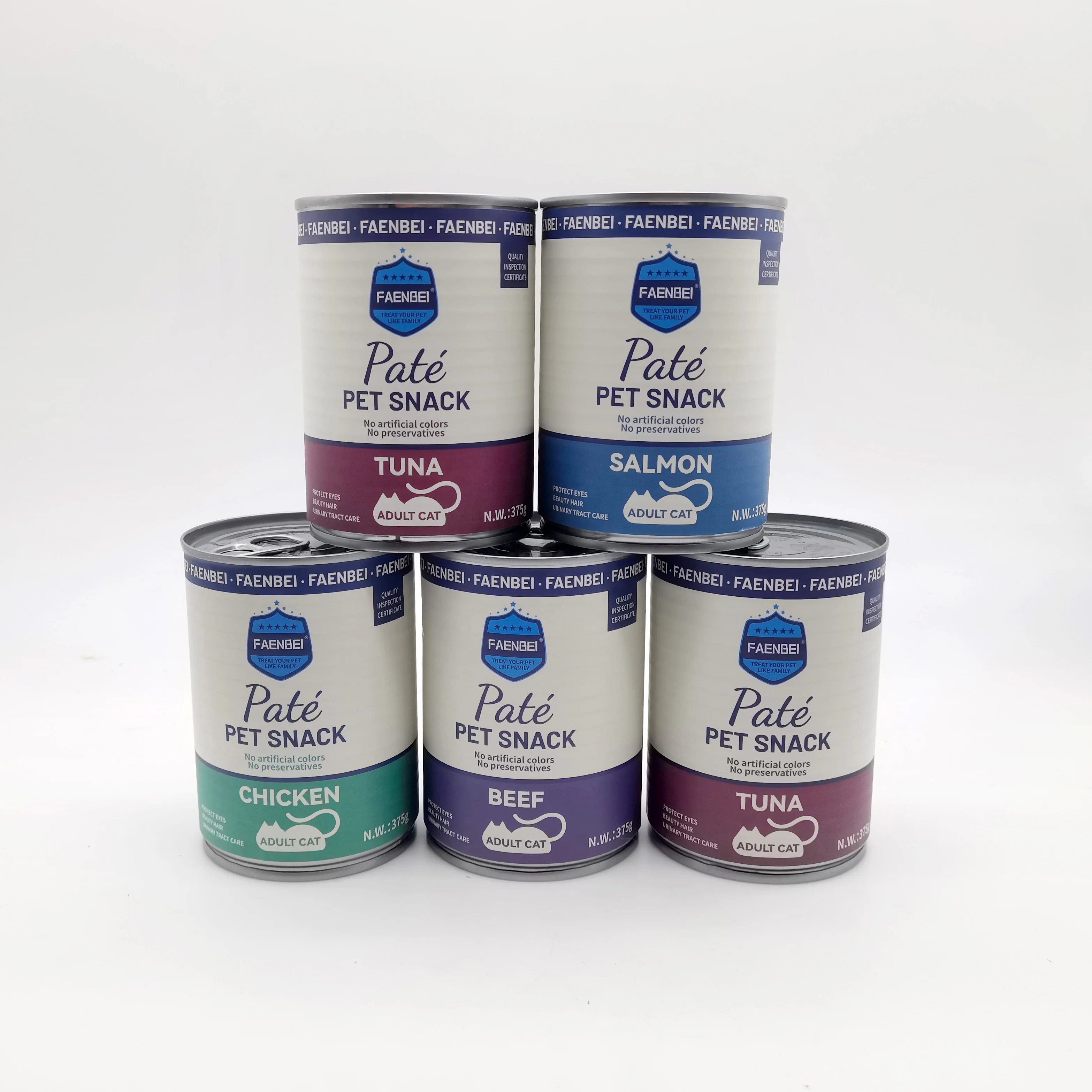 OEM factory Agent recruit FAENBEI pet food 375g Canned Wet Cat Food