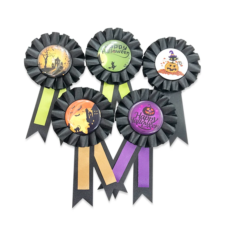 Halloween Thanksgiving Christmas Party Satin Ribbon Award Rosette Ribbon