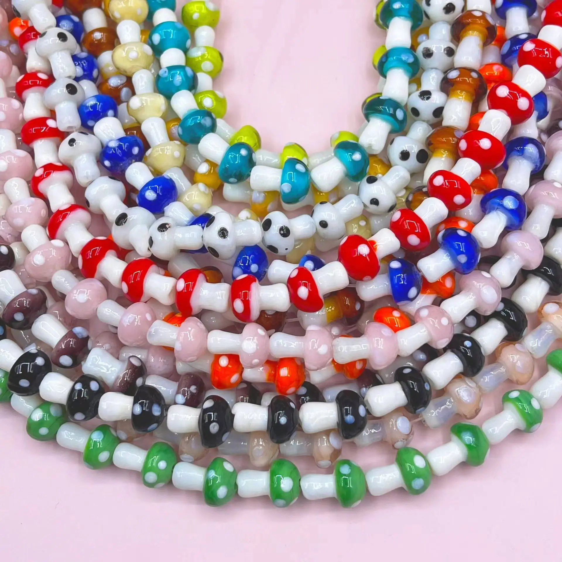 glass mushroom lovely jewelry beads cute glass beads for DIY jewelry