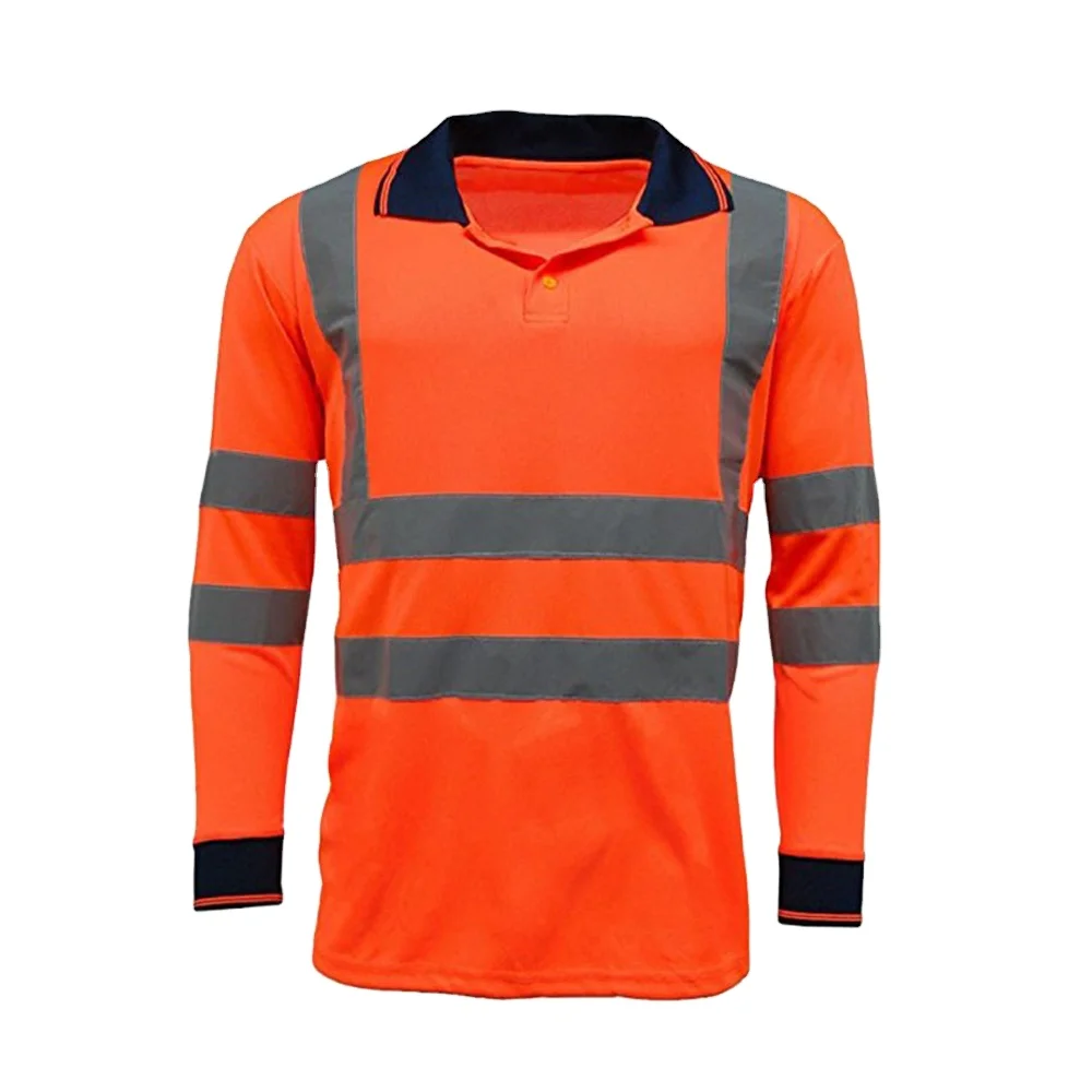 OEM service mutil colors unisex long sleeve hi vis safety reflective t shirt