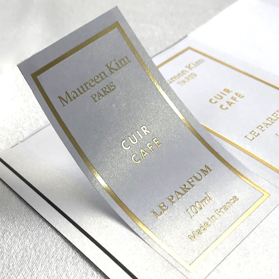 Custom Luxury Printing Glossy Sticker on Perfume Bottle Gold Foil LOGO Cosmetic Lotion Bottle Label for Packaging and Decoration