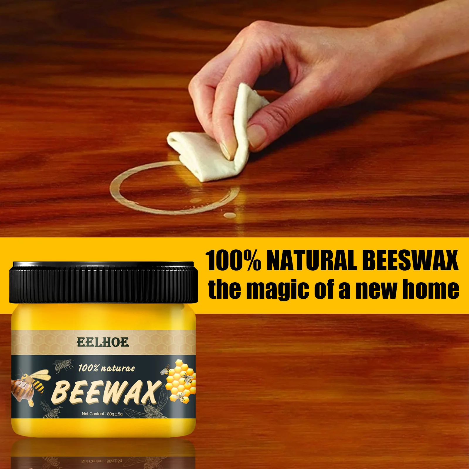 EELHOE OEM&ODM Bee Wax Furniture Polish Gentle Formula Wood Care Wax Waterproof Furniture Polishing Wax