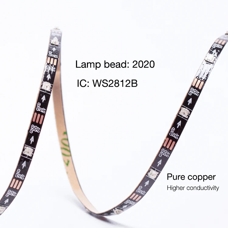 Ultra Narrow 3mm 4mm 5mm WS2812B Smart RGBIC Thin Rgb Led Strip for Sand Table Model Car Atmosphere Light Computer Accessories