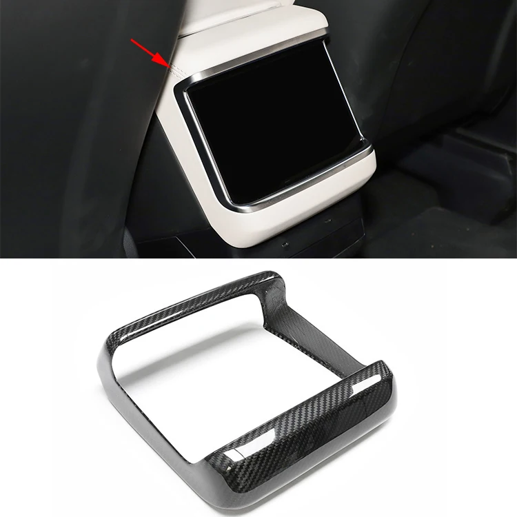 For Tesla Model S X 2023+ Dry Carbon Rear Seat Screen Frame Cover Screen Bezel Overlay