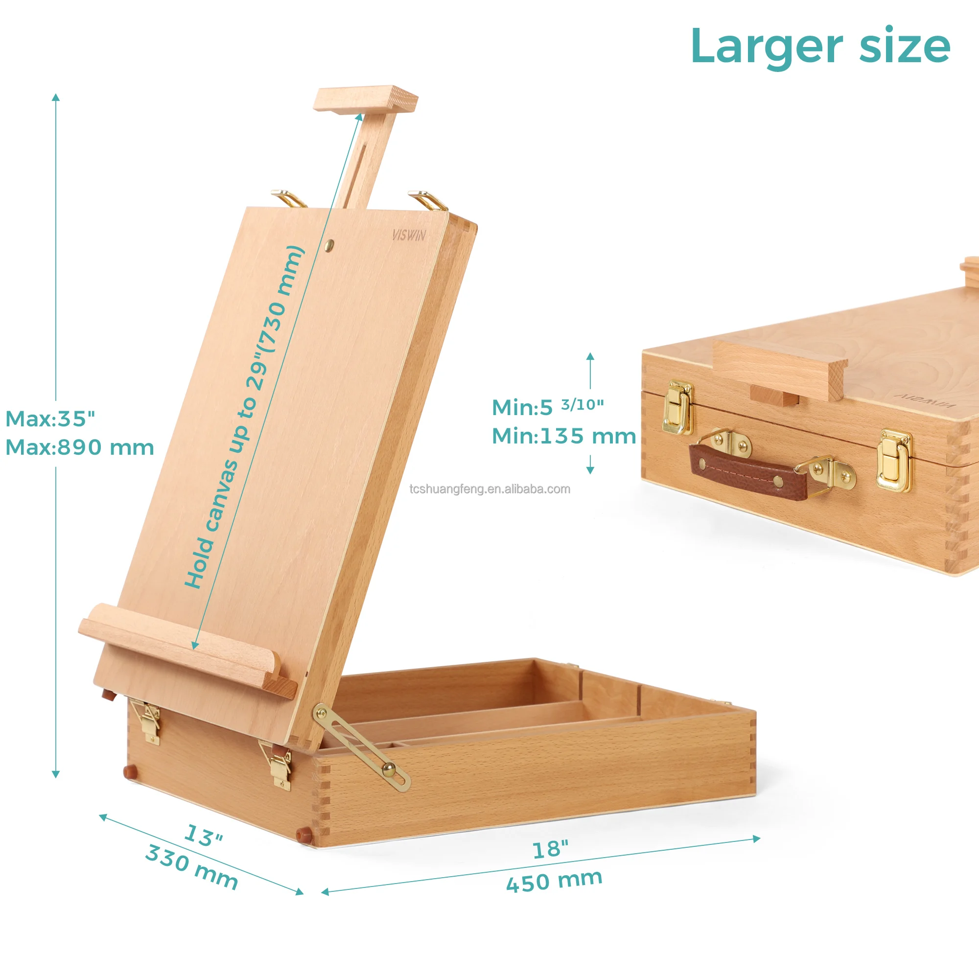 Art Supplies Box Easel Sketchbox Painting Storage Box Adjust Wood Tabletop Easel for Drawing Student (Painting Easel Box)