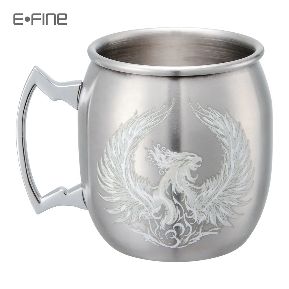 EFINE Stainless Steel Bar Mugs Creative Cup Cold Heat Temperature Sensitive Color Changing Magic Mug with Handle