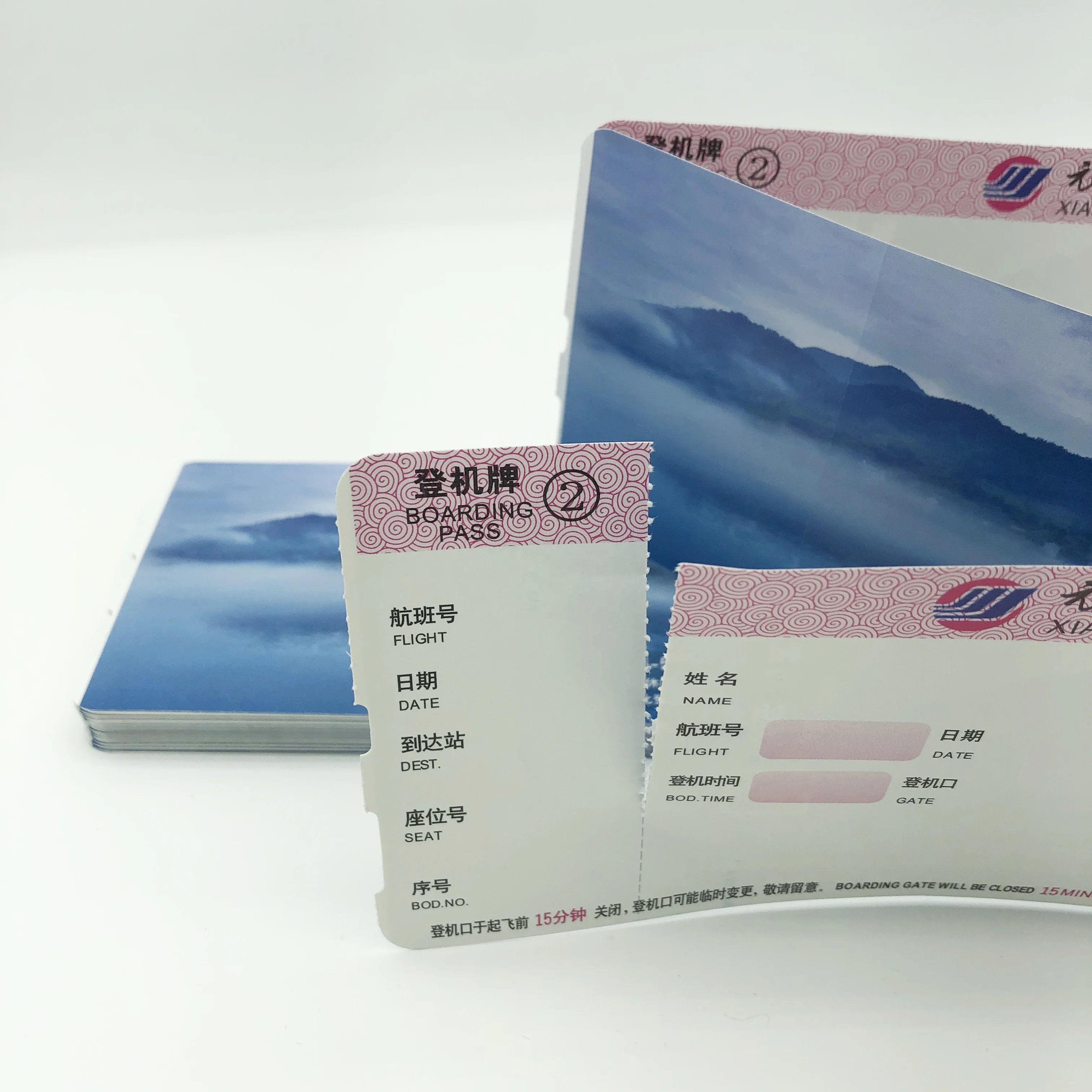 OEM Design Small MOQ Good Quality Cheap Flights Airline Ticket Boarding Pass blank ticket paper  manufacturer