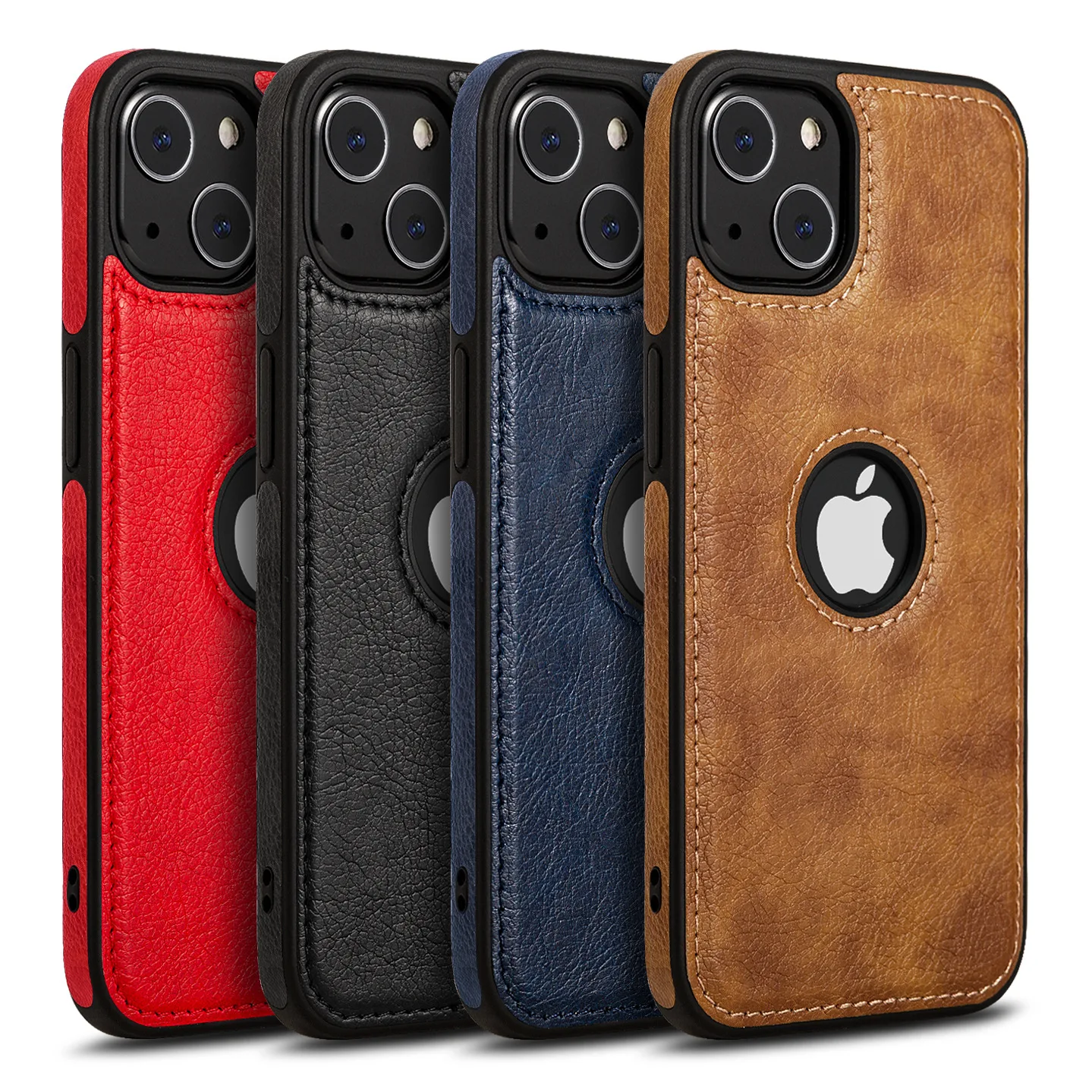 New Shockproof Solid Color PU Leather Phone Protective Case For iPhone 13 12 Pro Max XS X 8 Plus Mini SE 2 Slim Soft Back Cover