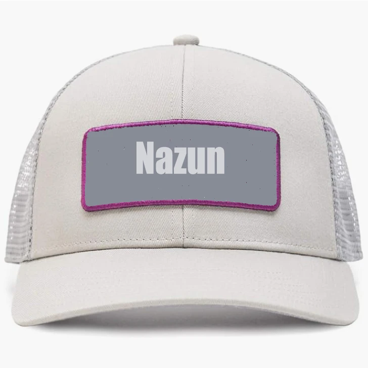 Custom design khaki 6 panel curved brim embroidered trucker hat custom