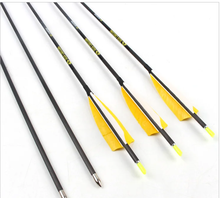 Wholesale DIY 4inch Dyed White Blue Turkey Feather Fletchings Pure Carbon Archery Hunting Arrows For fletching