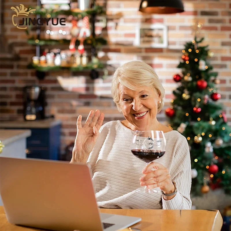 Long Stem Wine Tasting Glasses Hand Blown 16oz Crystal Clear Novelty Balloon Goblet Wine Glass for Red or White Wine