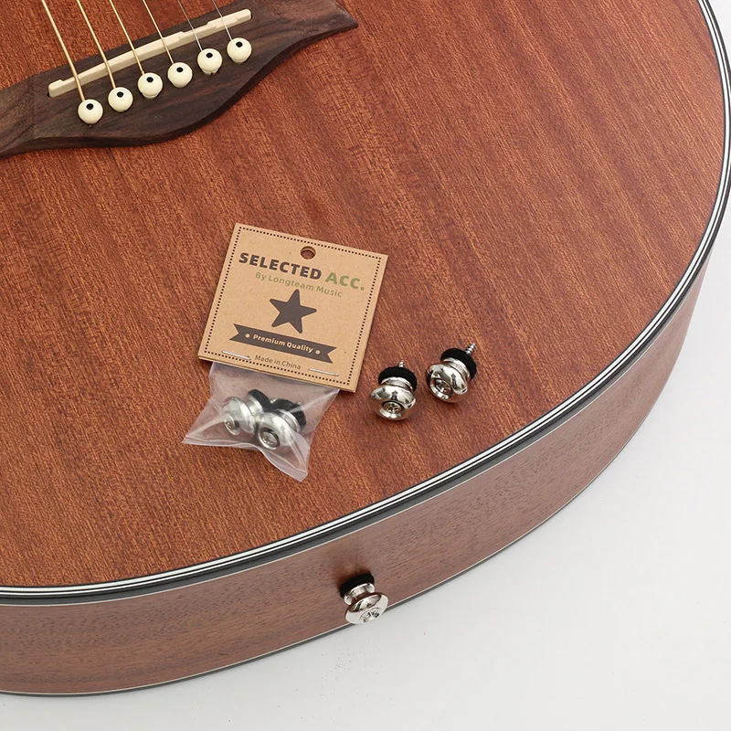 Acoustic Guitar Strap Buttons Chrome Guitar Accessories Ukulele End Pin Bass Strap Buckle