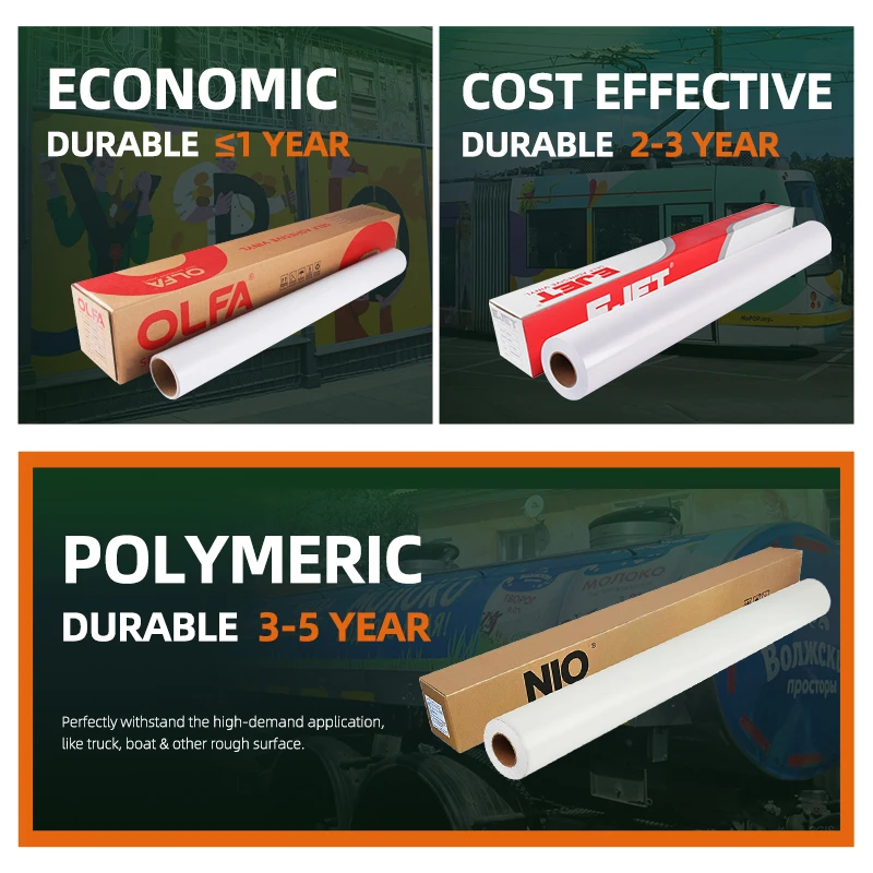 Wholesale High Tack Solvent Printing PVC Vinyl Glossy Matte White Adhesive Car Wrap Vinyl Roll Self-Adhesive Vinyl Posters