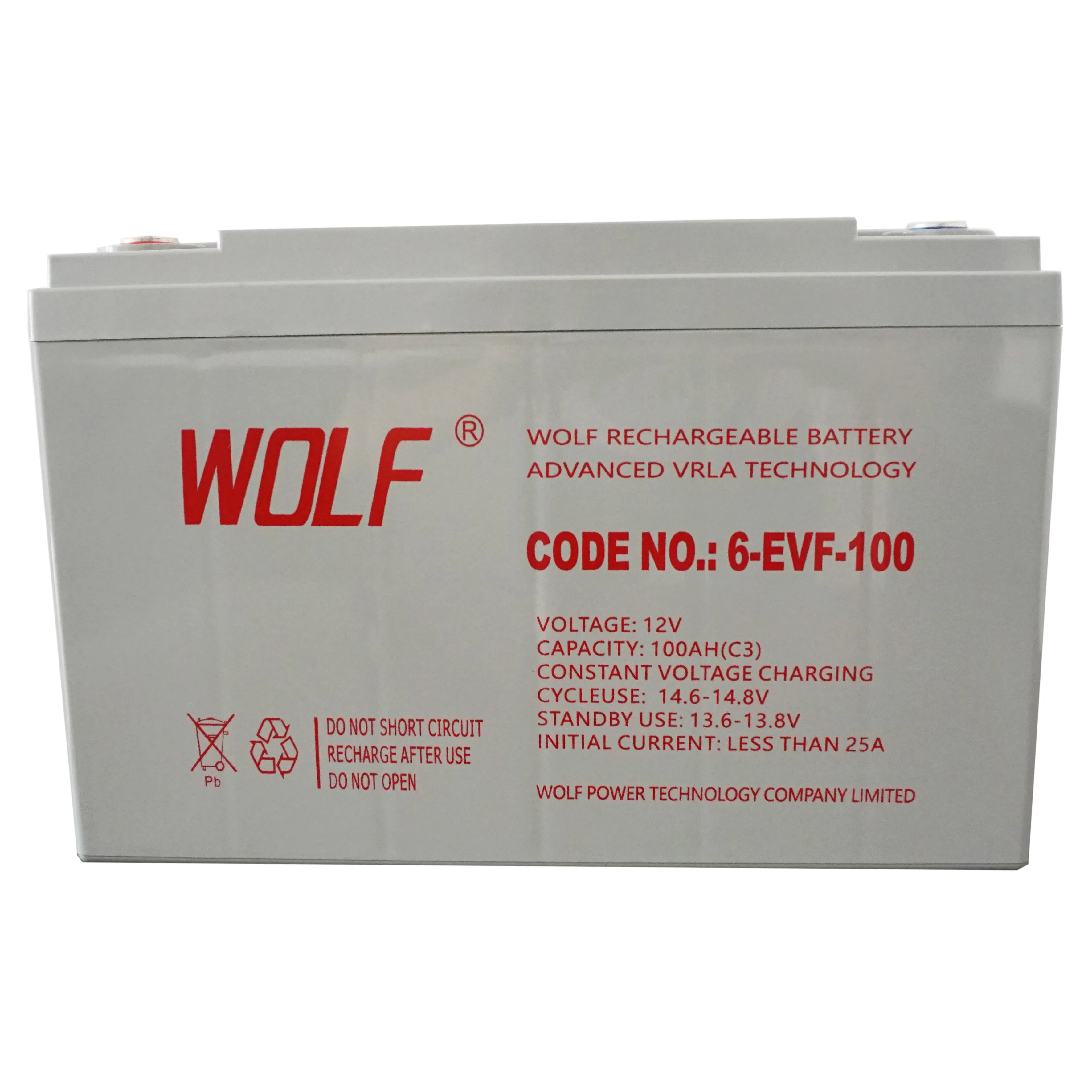 Factory price 6-EVF-100 Deep Cycle Gel Battery 12V 100Ah for Electric Vehicle/Electric Car