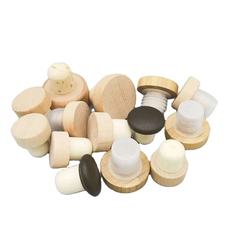Custom Logo Synthetic Cork Stopper Zinc Alloy T Shape Cork Stopper For Liquor Whisky Wine Bottle Stopper