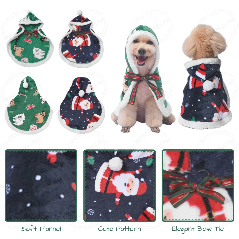 2023 Christmas Pet Clothes Santa Claus Dog Coat Reindeer Dog Hoodies Adjustable Bandana
