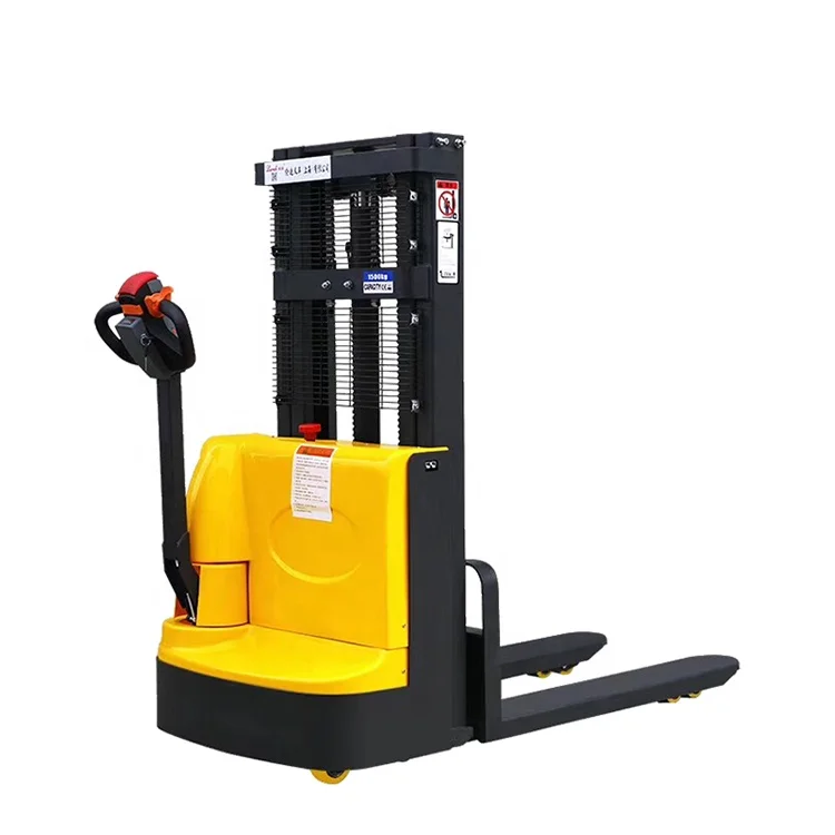 TOP SELL Full Electric Pallet Stacker 1600mm Lift Height Walking Forklift Electric Stacker