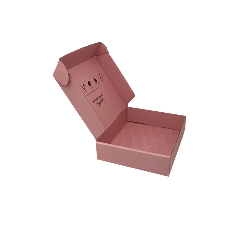 Custom Logo Cardboard Cartons Shipping Mailer Box Pink Cosmetic Set Cosmetics Mailing Skin Care Corrugated Packaging Boxes