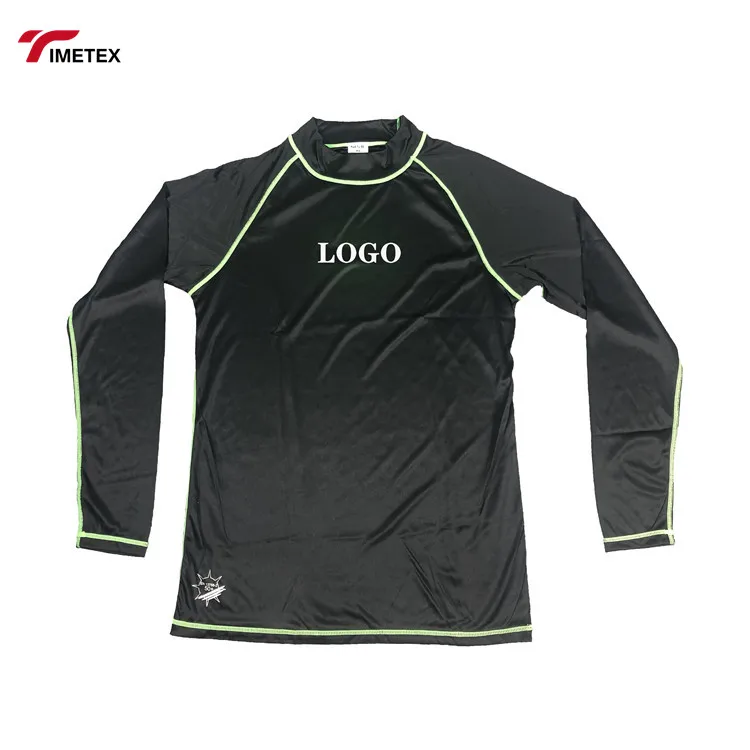 Oem Custom Logo 100% Polyester Quick Dry Fabric UPF 50 Solid Color Long Sleeve Shirts Tops Men Rash Guard