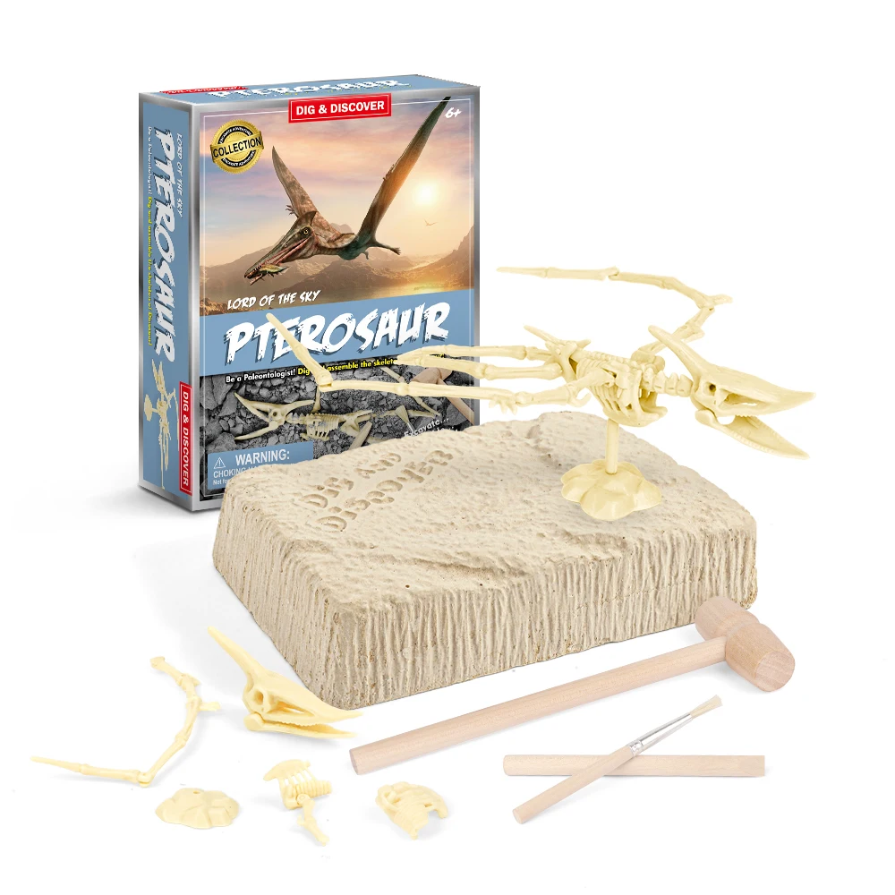 US CPC ASTM Pterosaur Excavation Mystery Dinosaur Craft dig Kit dino fossil skeleton Learning Educational dig Toys