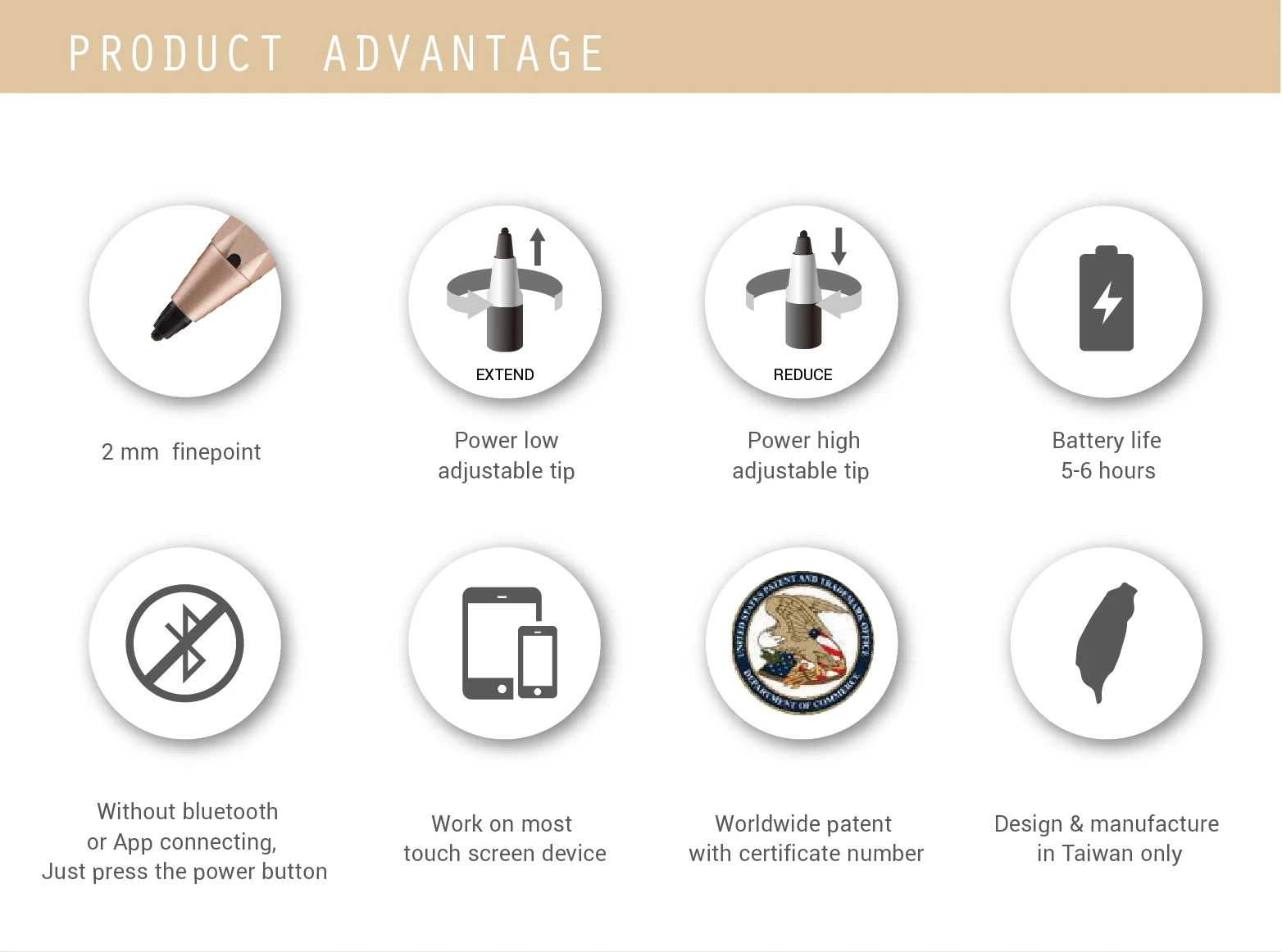 Songtak High Quality Active Stylus Pens for Touch Screens with Logo