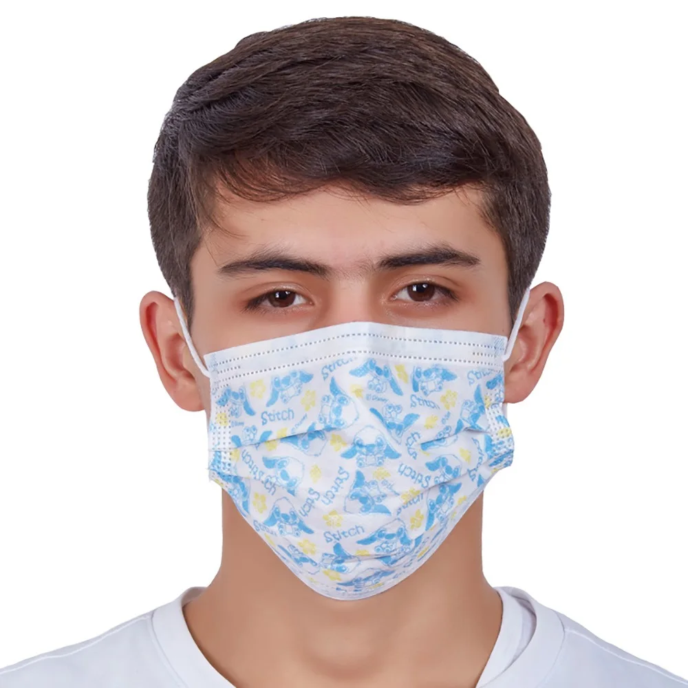Quality Protective Breathing Face Shield 3 Ply Facemask Color Custom Print Non Woven Face Mask Colored Disposable Facemask