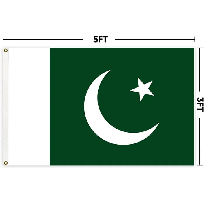 Лидер продаж исламский пакистанский флаг большой 3x5 футов полиэстер двойной стежок для украшения