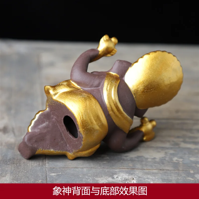  Exotic Religious Ceramic Crafts Lucky Ganesha with Crown Statue Figurine Desktop