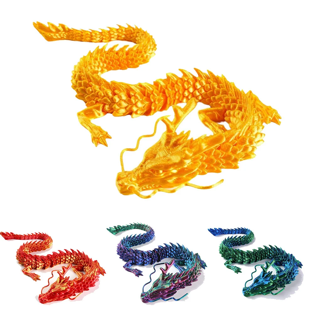 New products 2024 custom articulated 3d printed crystal dragon with dragon egg fidgets toys for kids