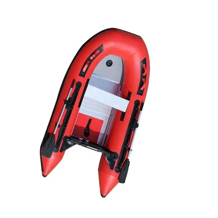 2.3m-5.2m PVC Inflatable Boat with Aluminum Rafting Water Safety Rubber Boat with Paddles