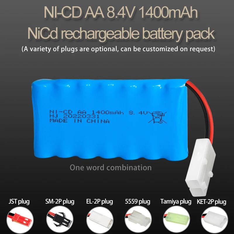 Factory high capacity nicd 8.4V 1400mAh batteries pack for toys climbing stunt car used battery