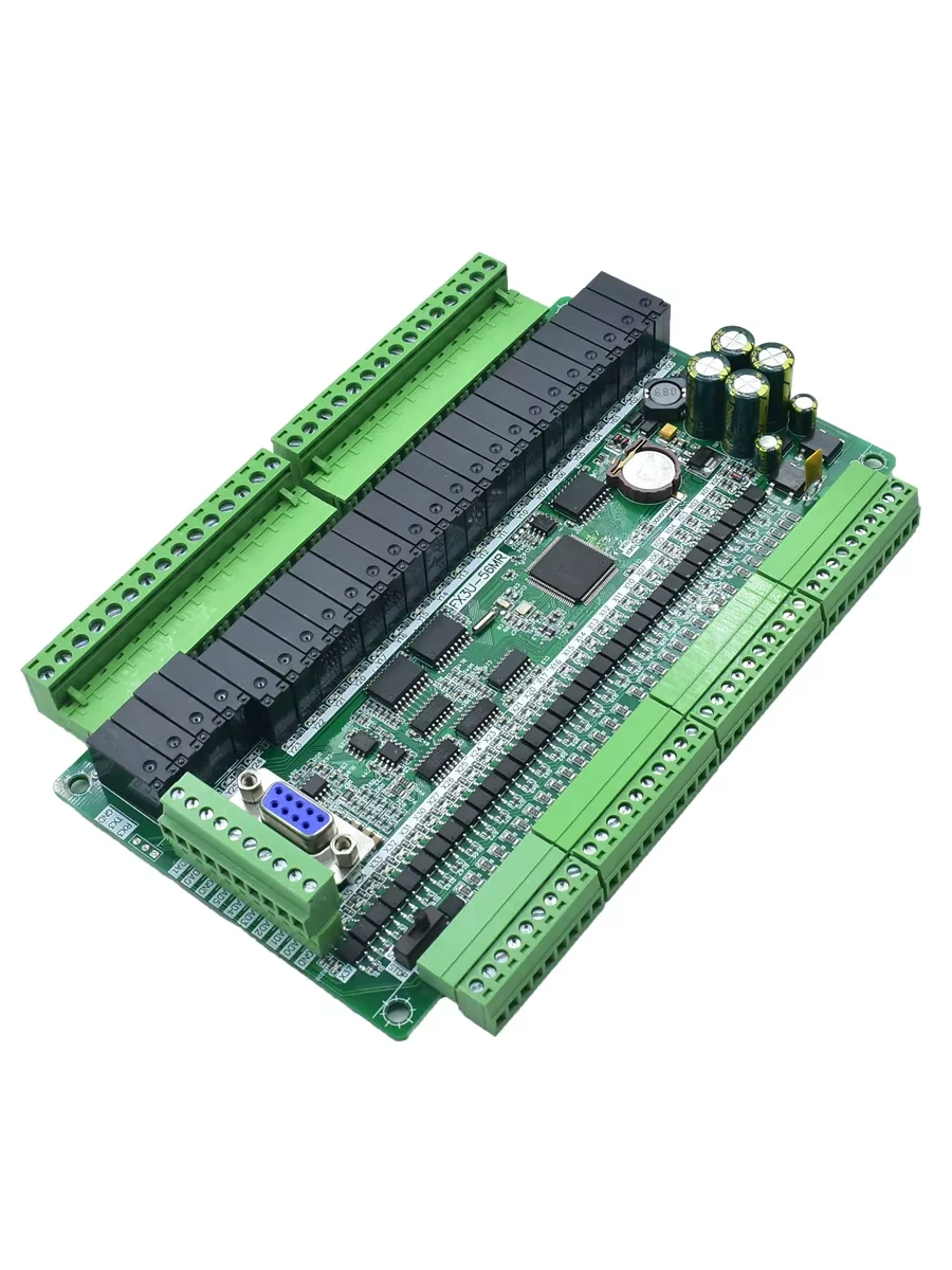 PLC Programmable Logic Controller FX3U-56MR Anti-Interference High Speed Industrial Control Board 32 Input 24 Relay Output