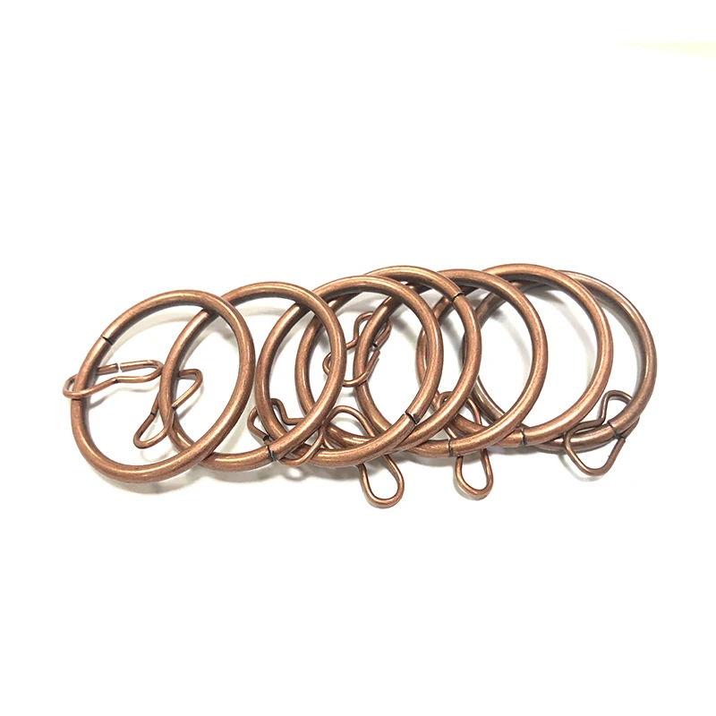 Solid Brass Metal Eyelet Curtain Rings Rustproof Drapery Rod Rings Strong Hooks Metal Clip Curtain Rings